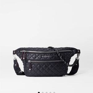 MZ Wallace Black Quilted Crossbody Belt Bag with multiple  Strap